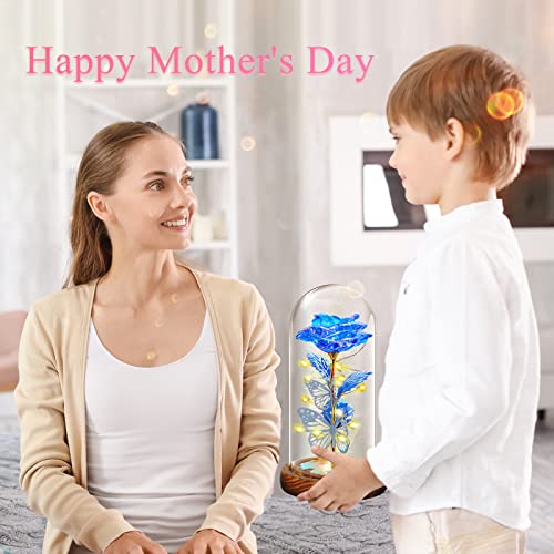 Mothers Day Rose Gifts For Mom - Galaxy Rose Flowers In Glass Dome Colorful Light Up Rose Mom Gifts From Daughter Son Anniversary Birthday Gifts For Girlfriend Gifts For Wife Grandma Women Gift Ideas #TOP1