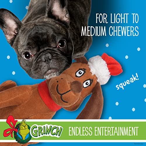 Dr. Seuss for Pets The Grinch Max Santa Figure Plush Squeaky Dog Toy