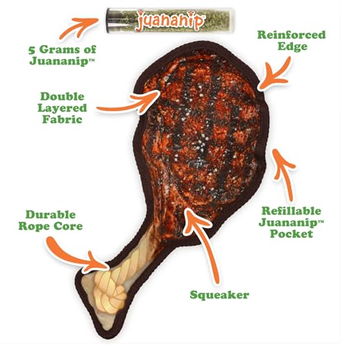 Image of Doggijuana Tomahawk & Juananip Bundle | Squeaky Refillable Plush Toy | Refillable squeaky plush dog toy + organic calming catnip; eases anxiety, stress & storms; drug-free, hand-harvested