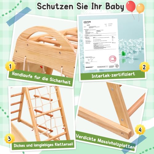 6-teiliges Motorikspielzeug aus Schaumstoff mit Halbzylinder, Dreieck & Welle – Weiche Kletterblöcke und Krabbeltunnel für Kinder ab 1 Jahr, wasserdichte Softbausteine