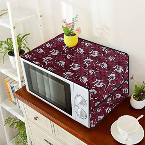 Image of Wings Star Oven Top Cover for LG 21 Litre Convection Microwave Oven MC2146BL Black - Microwave Top Cover with 4 Utility Pockets and 1 Oven Handle Cover KUM48