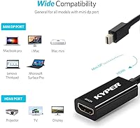 Vista 2 de Kyper USKyper-4777 - Adaptador 4K Mini DisplayPort a HDMI, 4K @30Hz Mini DP/Thunderbolt 2 a HDMI, chapado en oro, compatible con MacBook Air/Pro