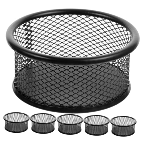 BCOATH 6pcs Metal Mesh Paper Clip Holder Desktop Organizer for Paperclips Binder Clips Items for Office Use Efficient Storage
