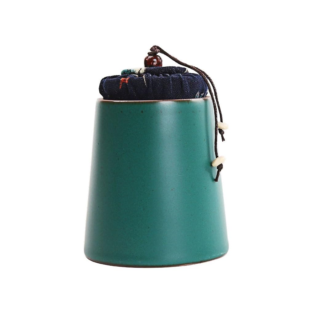EINES Pantry Storage Containers Ceramic Sealed Storage Jar Small Coarse Pottery Loose Tea Tea Single Jar Ceramic Containers for Tea, Coffee, Flour, Sugar,