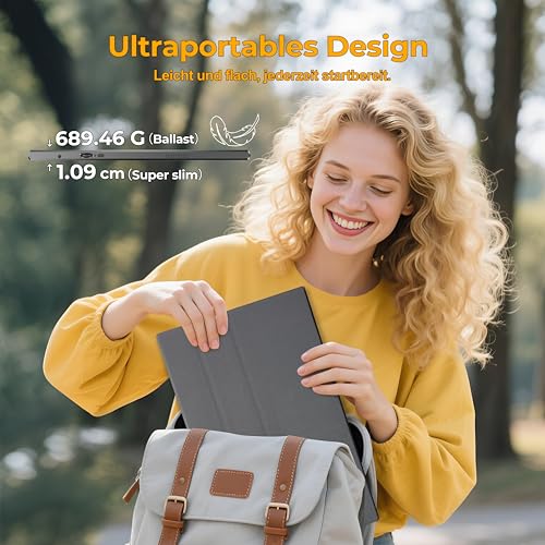UFYQL Portable Monitor 15,6 Zoll (Tragbarer Monitor) mit FHD IPS Display, Plug and Play mit Schutzhülle, USB-C & HDMI Anschlüsse, VESA-kompatibel, für Laptop, PC, Mac, PS5, Xbox, Switch