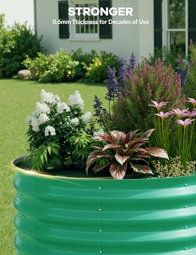 GarveeHome 6x3x2ft Raised Garden Bed,Galvanized Raised Planter Boxes Outdoor with Easy Assembly, Large Garden Bed for Vegetables, Fruits, Flower,Raised Garden Bed,Green