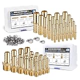 Ailbiuko 48PCS Brass Hose Barb Fittings,Barb Splicer Mender 3/16' 1/4' 5/16' 3/8' 1/2' 5/8' and Male Thread...