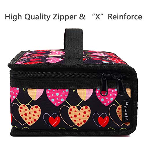 Flowfly Small Lunch Box Insulated Soft Bag Mini Cooler Back To School Thermal Meal Tote Kit For Kids, Girls, Boys,Women,Men, Heart #TOP4