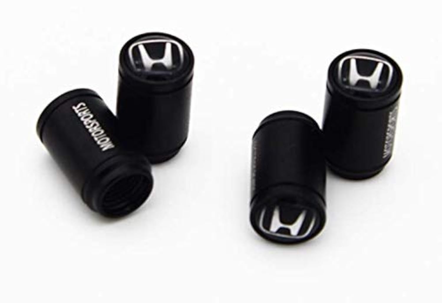 Aluminum Alloy Car Wheel Tire Air Valve Caps Stems for Honda (Black) - Set of 4 Pieces