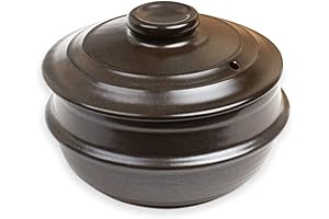 Crazy Korean Cooking Dolsot Korean Stone Bowl with Lid, Size 4