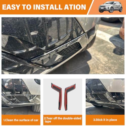 Tiras de escape para parachoques trasero Evoque 2019-2026, accesorios de fibra de carbono 7