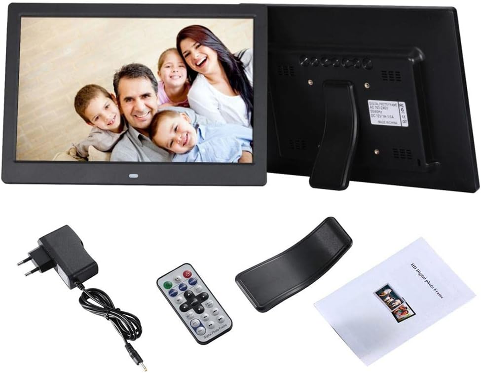 12 Inch Digital Photo Frame Electronic Smart Picture/Video Player Frame with 1280×800 IPS FHD Display Remote Control by USB,Easy Setup Share Photos and Videos