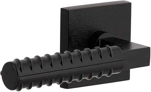 Viaggio Quadrato - Roseta de lino con palanca de refuerzo Contempo en color negro satinado, para diestros