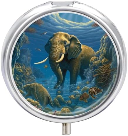 Cute Animal2 Pill Case Portable Round Pill Boxes Moisture Proof Pill Organizer with 3 Compartment to Hold Vitamins Medication Fish Oil