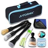 Juformin 7-teiliges Auto-Detailing-Pinselset – Pinsel mit unterschiedlichen Härtegraden, inkl. natürliches Reinigungsgel, Universal-Set für Auto Innen & Außen, ideal für Räder, Lüftungsschlitze & Lede