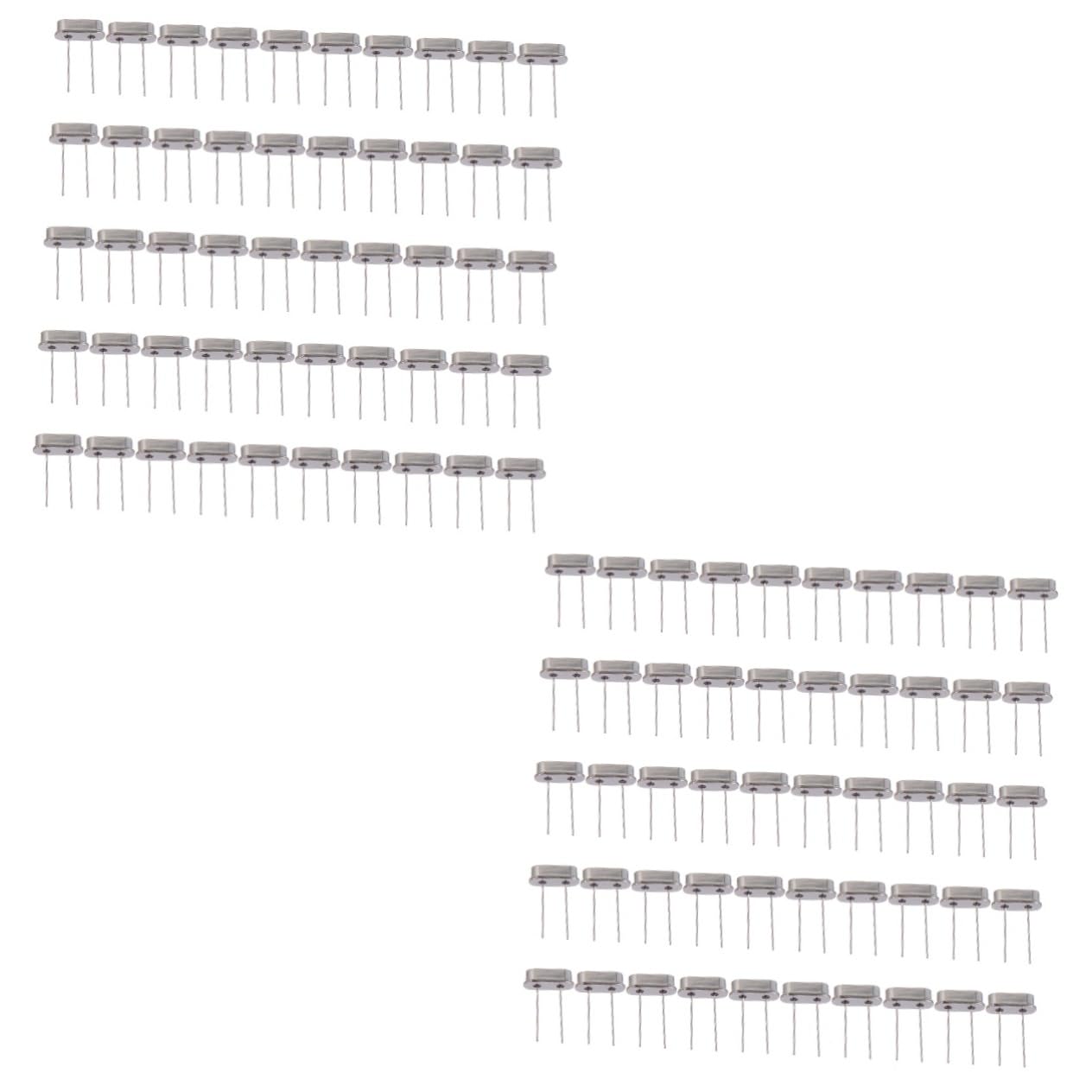 Housoutil 2sets Electronic Devices Quartz Quartz Crystal Oscillators Silver Passive Crystal Resonator Accessories Part 50pcs*2