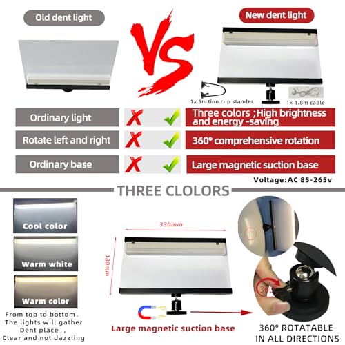 Image of Auto Body Dent Puller Kit for Dent Removal with Red Dent Lifter,T-Bar,Slide Hammer,Bridge Puller and More for Paintless Dent Removal Kit (104pcs-with dent Light)