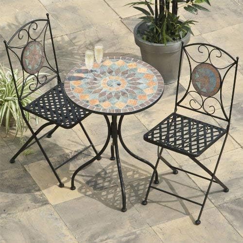Transcontinental Group 60cm 2-Seater Cairo Mosaic Bistro Set with Orange Tile