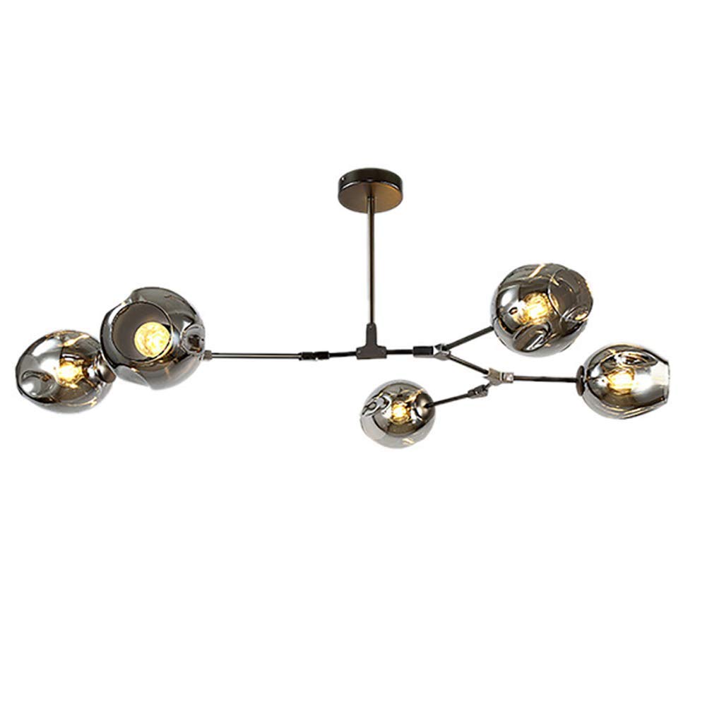 FZQSXAZU Chandeliers,Modern Industry Sputnik Chandelier，Modern 3S Gold Ceilingd Century Adjustable Hanging Fixture for Kitchen Living Room Bedroom/Electroplating Smoke Gray./5S