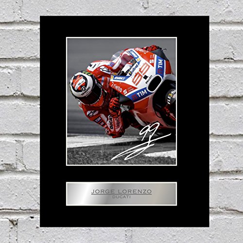 Photo dédicacée encadrée de Jorge Lorenzo Ducati