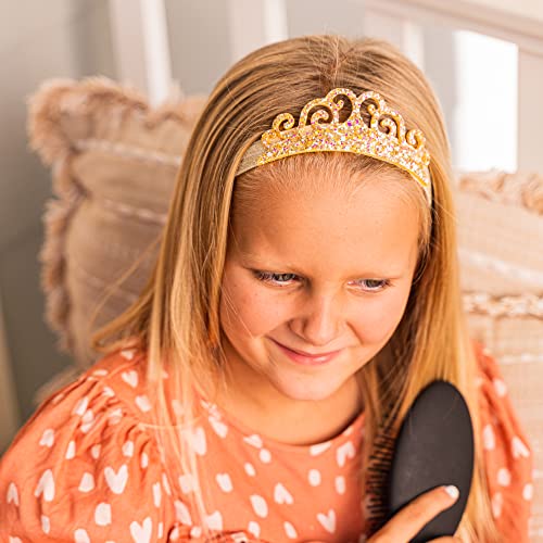 Frog Sac 4 Glitter Tiara Headbands For Girls, Elastic Princess Crown Hair Bands For Toddlers, Stretch Sparkly Hair Accessories For Toddler Girl Children #TOP7