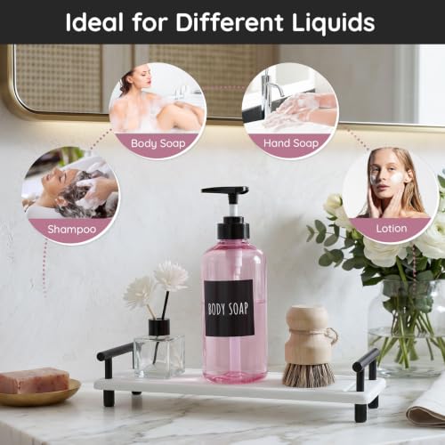 Image of Segbeauty 16.9oz 3Pcs Refillable Shower Bottles, Empty Pump Dispenser, Pink