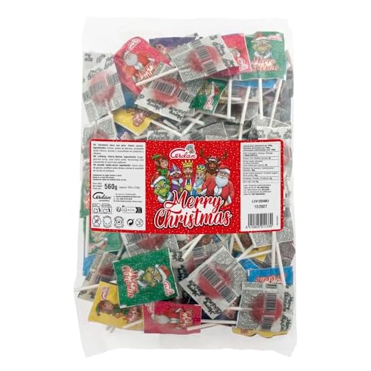 Caramelos Cerdán - Piruletas Feliz Navidad Christmas Pop | Bolsa 100 Uds | Nuevo Diseño Sabor cereza | Caramelo Duro con Palo Sin Gluten ni Alérgenos | Ideal para Fiestas Eventos y Cumpleaños