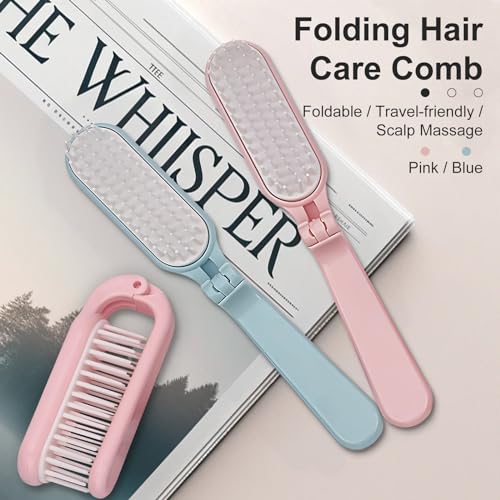 Set de 2 Peines Plegables Compactos Azul y Rosa miniatura 2