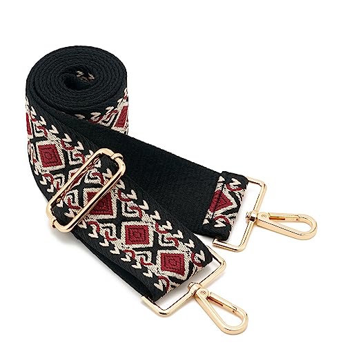 Image of Wide Shoulder Strap Adjustable Replacement Belt Guitar Style Crossbody Bag Handbag Strap Multicolor Canvas Straps(Wide:2in)(Color56)