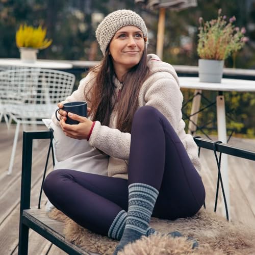 Image of DHSO Fleece Lined Leggings Women with Pockets - Thermal High Waisted Winter Warm Leggings Snow Weather Pants