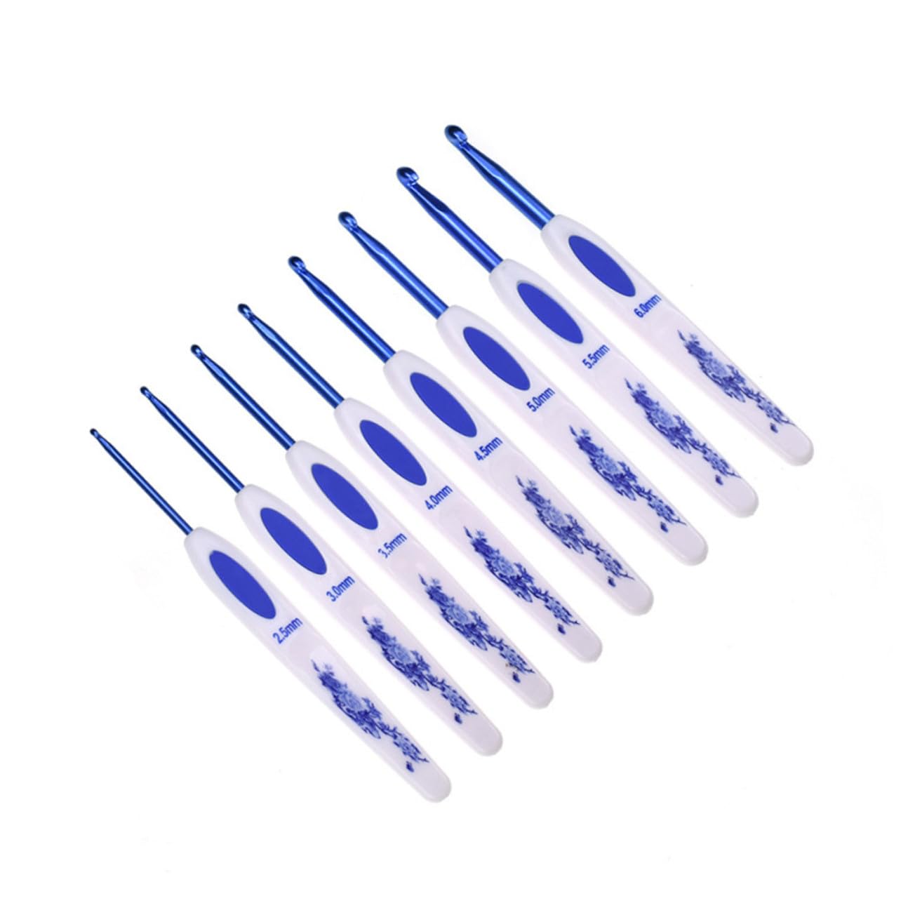 Angoily Uncinetto da Ago Barbetta Strumenti per Tessitura in Stile Porcellana Blu e Bianca Forniture per Tessitura Duraturo e Portatile