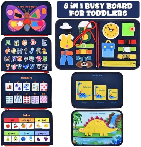 Busy Board for 3 4 5Years Old - Sensory Activities, Fine Motor Skills, Preschool Learning Activities, Toddler Travel Toy for Plane Car, Gift for Boys Girls 2 516MIsq8huL. AC