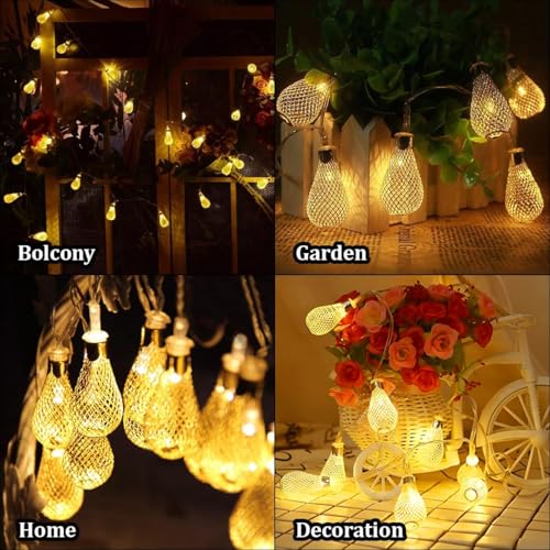 Image of Xenith 14 LEDs Drop Shaped LED String Lights for Indoor & Outdoor Decoration Decorative Fairy Lights Curtain for Patio Gardens Bedroom Dorm Room Wedding Navratri (Warm White, 3.5 Meter)