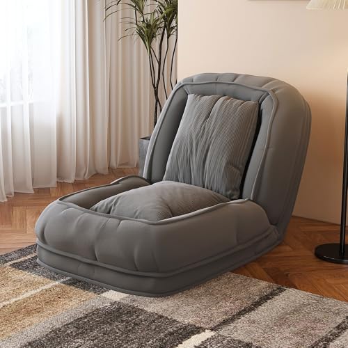 FammyLoft Schlafsofa mit 5-Fach Verstellbar Rückenlehne(90°-180°), Klappbares Sofa Bed mit 2 Kissen, Ergonomisches Ecksofa, Kleines Sofabett für Wohnzimmer und Schlafzimmer, 180cm, Grau