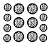 Bezelry Skull Emblem Matte Silver Black Metal Shank Double Blazer Button Set. 6 Pcs of 23mm, 8 Pcs of 15mm