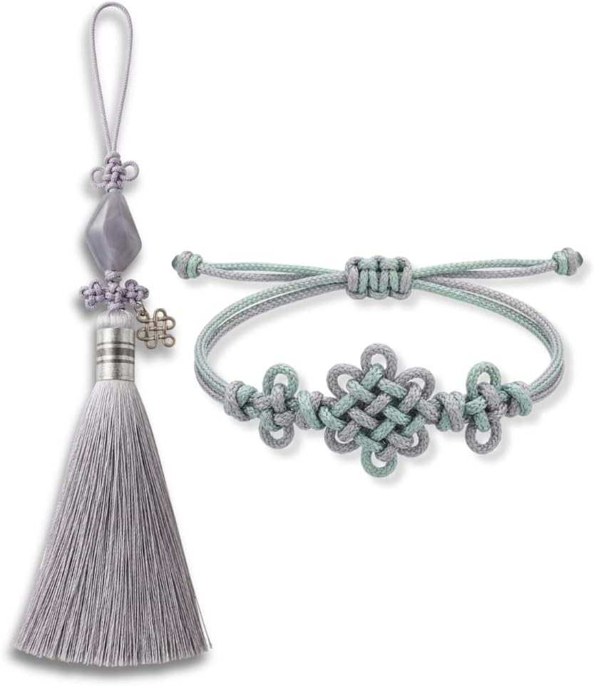 Korean Norigae & Maedeup Bracelet Gift Set, Handmade Traditional Korean Knot Accessory, Korean Cultural Gift for Women