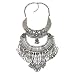 Zhenhui Bohemia Silver Tone Long Boho Statement Necklace with Coin Tassel for Women