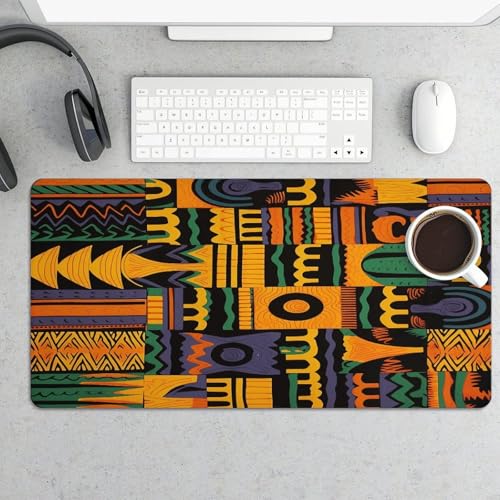 Alfombrilla de escritorio grande con diseño étnico africano miniatura 5