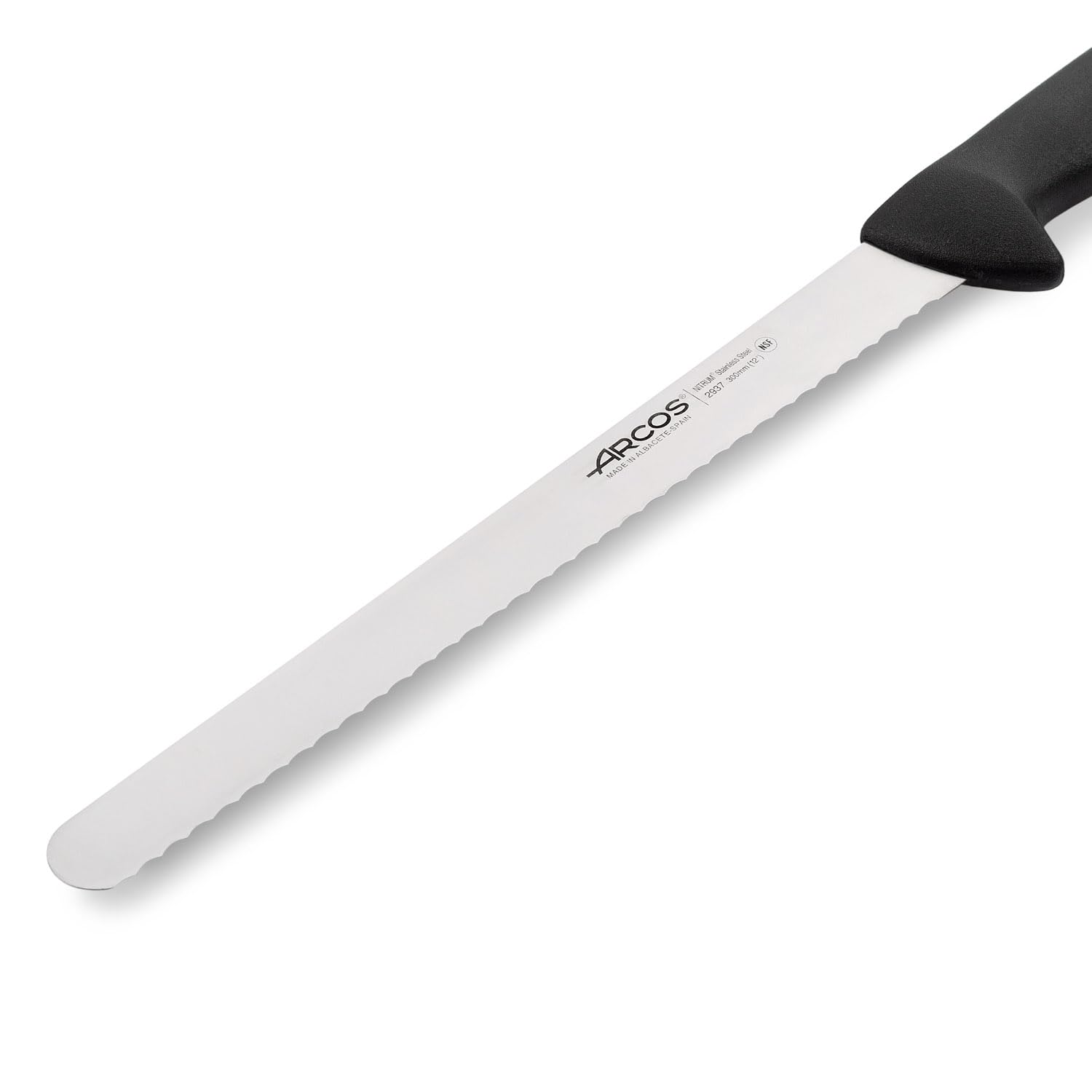 Arcos Séries 2900 Couteau à Pâtisserie Couteau à Gâteau Lame Acier Inoxydable Nitrum 300 mm Manche Polypropylène Noir