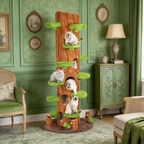 Árbol para gatos KAMABOKO de 90.5 pulg para interiores miniatura 2