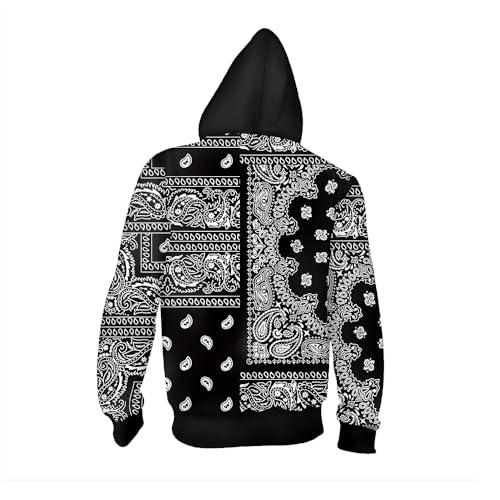 Blue Bandana Jacket for Men Blue Bandanas Print Clothing Red Colorful Zipper Hoodies Women Novelty Jacket2