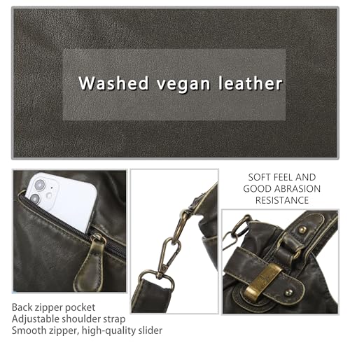 Image of Purses Women Handbags Large Double Zipper Multi Pocket Washed Shoulder Bags Purse with compartments Designer