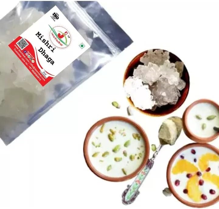 Jai Jinendra Dhaga Mishri | Rock Sugar 1Kg (Pure Thread Crystal) | Thread Mishri | Dhaga Mishri | Mishri Crystal | Dhaga Mishri In Fresh