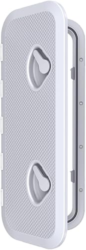 SEAFLO Marine Boat Deck - Escotilla de acceso rectangular - BlancoNegro, cerradura y llaveregular