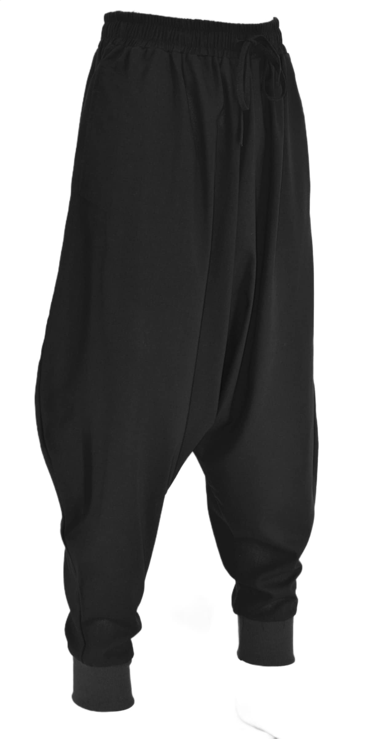 AITFINEISM, Pantaloni harem da uomo, comodi, con vita elasticizzata, alla moda, in tinta unita, casual, in stile hippie, per yoga
