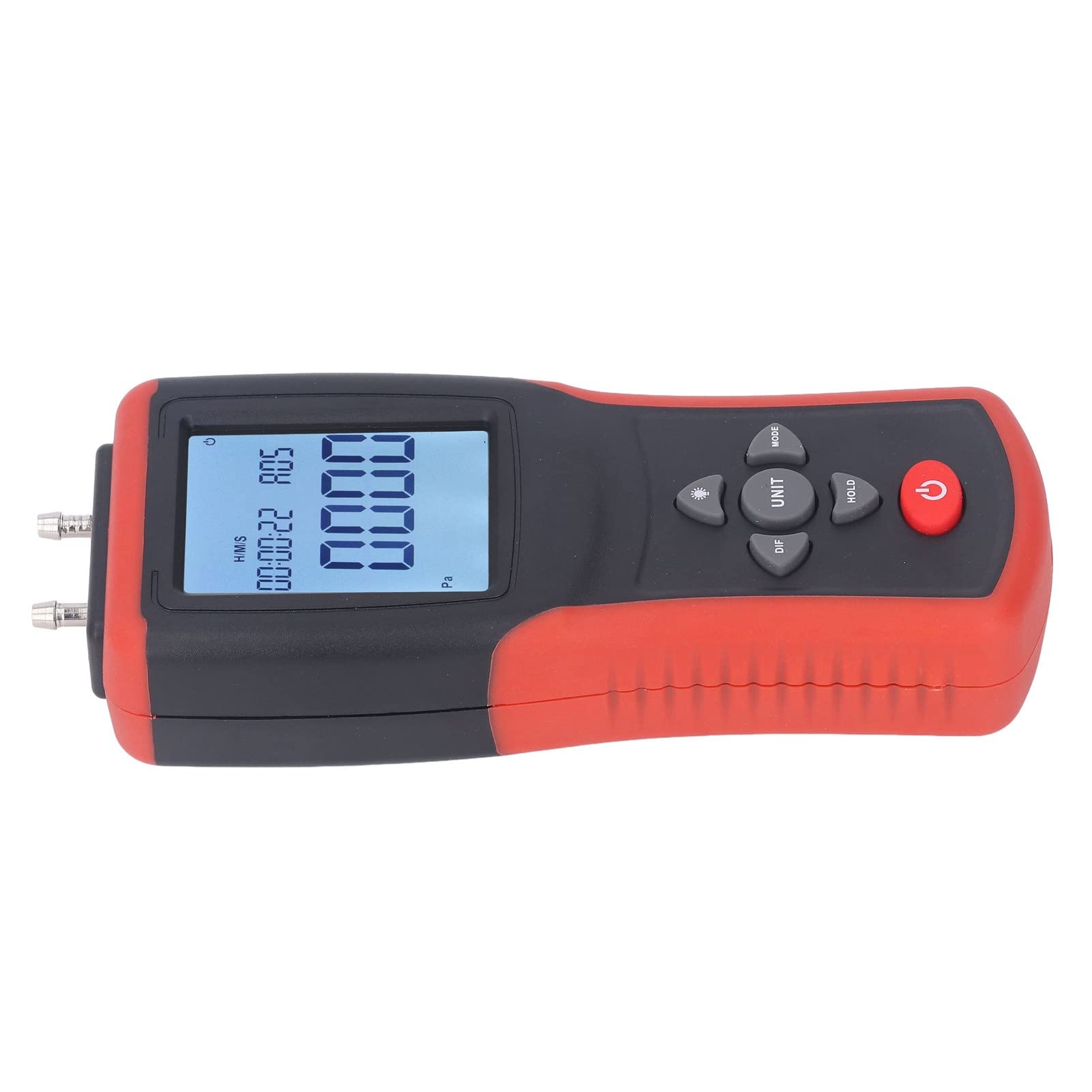 Digital Manometer, Multi Function Differential Pressure Gauge with 12 Selectable Units, Large Backlit LCD Display, High Strength ABS Shell for Easy Carrying and Storage