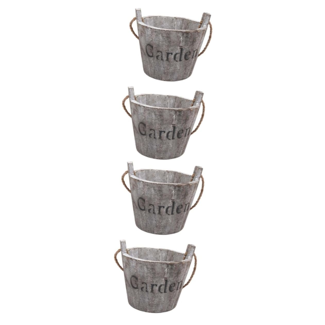Pots de fleurs rustiques HEMOTON en lot de 4 contenants pour plantes d'intérieur