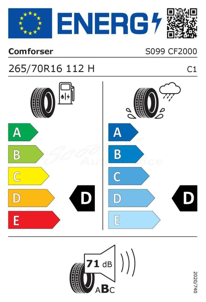 ComFORSER 265/70 R16-70/265/R16 112H - E/C/71dB - Neumáticos de verano (SUV & 4X4)