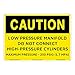 Caution/Low Pressure Manifold Sign (OS1231CH-)|Weather Tuff Aluminum 10" X 14" Corner Mounting Holes|OSHA Signs|Sign for Business, Retail, Workplace, Restaurant, Medical Facility