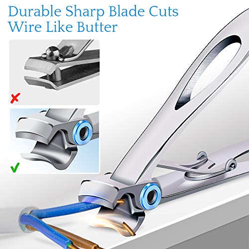 Nail Clippers For Thick Nails - Pretty Diva Wide Jaw Opening Oversized Nail Clippers, Stainless Steel Heavy Duty , Extra Large Toenail Clippers For Seniors Elderly #TOP2
